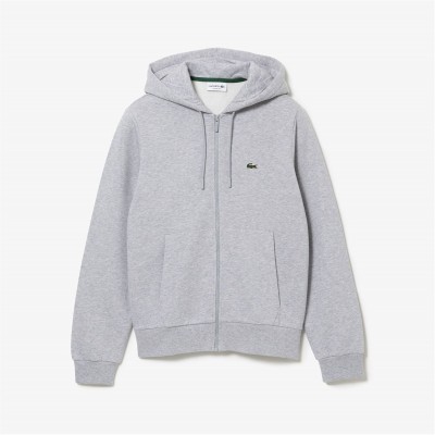 суичър,мъжки,ежедневни,облекла,lacoste,zip,basic,fleece,hoodie,grey,cca
