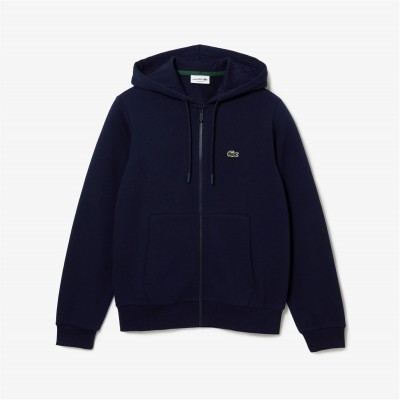 суичър,мъжки,ежедневни,облекла,lacoste,zip,basic,fleece,hoodie,navy,423