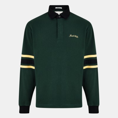 блуза,мъжки,горнища,с,качулка,мъжки,блузи,jack,wills,men,s,jw,stripe,rugby,sweatshirt,evergreen