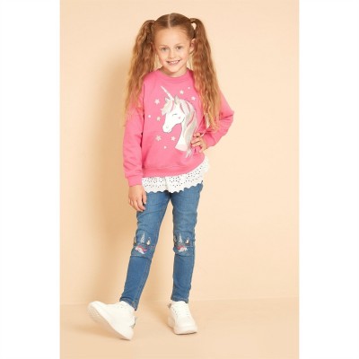 блуза,детски,блузи,studio,girls,unicorn,sweatshirt,and,jegging,set,pink