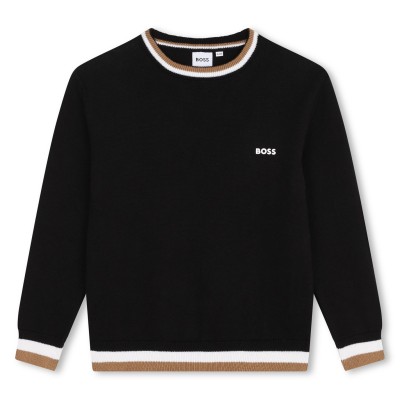 юношеска,блуза,детски,облекла,boss,stripe,sweatshirt,juniors,black,09b