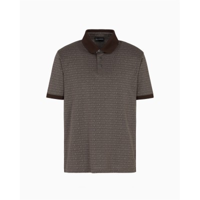 блуза,с,яка,облекла,на,разпродажба,мъжки,тениски,emporio,armani,men's,short,sleeve,polo,shirt,logo,jacq,brown