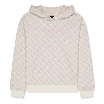 юношески,суичър,детски,облекла,guess,oversized,over,the,head,hoodie,junior,cream,p0fk