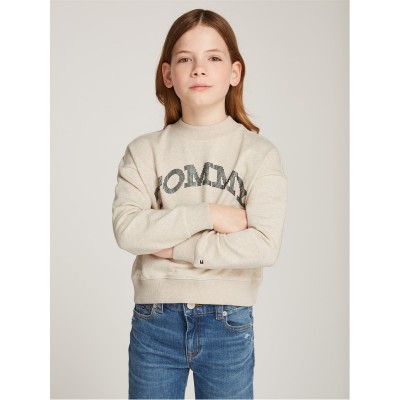 юношеска,блуза,детски,облекла,tommy,hilfiger,dot,foil,crew,neck,sweatshirt,juniors,oat,adz