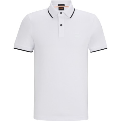 блуза,с,яка,облекла,на,разпродажба,мъжки,тениски,boss,pique,logo,polo,shirt,white,100