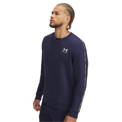 мъжка,поларена,блуза,разпродажба,under,armour,мъжки,блузи,under,armour,icon,fleece,crew,taping,sweatshirt,mens,navy,white