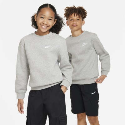 детска,поларена,блуза,разпродажба,nike,детски,блузи,детски,облекла,nike,sportswear,club,fleece,big,kids',sweatshirt,grey