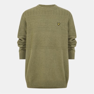пуловер,облекла,на,разпродажба,мъжки,блузи,lyle,and,scott,guernsey,crew,neck,jumper,seaweed