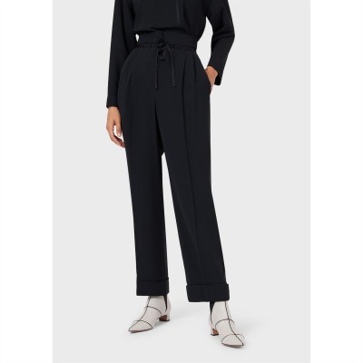 панталони,дамски,чорапогащи,и,клинове,emporio,armani,hi,waisted,trousers,navy,blue
