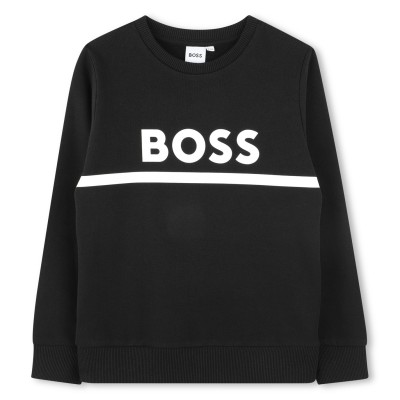 детска,блуза,детски,блузи,boss,logo,crew,neck,sweatshirt,junior,boys,black,09b