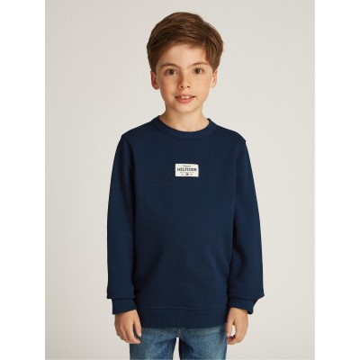блуза,tommy,hilfiger,kids,monotype,label,crew,sweatshirt,navy,c1g