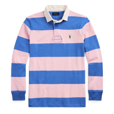 мъжки,тениски,polo,ralph,lauren,men,s,stripe,rugby,shirt,pink,blue