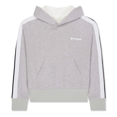 юношески,суичър,детски,облекла,palm,angels,embroidered,logo,stripe,hoodie,juniors,silver,white
