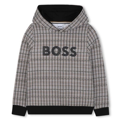 суичър,детски,3/4,панталони,boss,kids',all,over,print,pull,over,hoodie,black