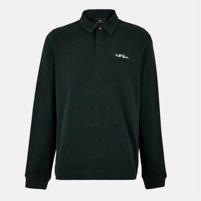 блуза,с,яка,облекла,на,разпродажба,мъжки,тениски,ps,paul,smith,men's,embroidered,long,sleeve,rugby,polo,shirt,green,38