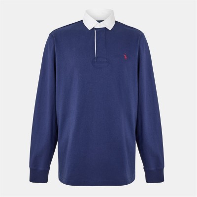 облекла,на,разпродажба,мъжки,тениски,polo,ralph,lauren,men's,rugby,striped,rugby,shirt,newport,navy