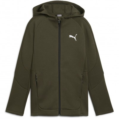 детски,суичър,разпродажба,puma,детски,горнища,с,качулка,детски,3/4,панталони,puma,unisex,kids',evostripe,full,zip,hoodie,dark,olive