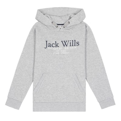 суичър,детски,горнища,с,качулка,детски,облекла,jack,wills,kids,batsford,script,logo,hoodie,grey,heather