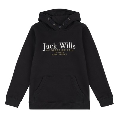 суичър,детски,горнища,с,качулка,jack,wills,kids,batsford,script,logo,hoodie,black