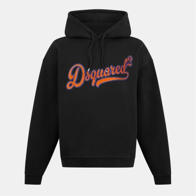 суичър,мъжки,ежедневни,облекла,мъжки,горнища,с,качулка,dsquared2,men's,dsq,script,pull,over,hoodie,black
