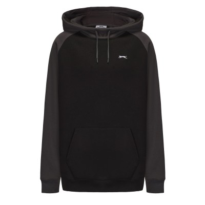 мъжки,суичър,мъжки,горнища,с,качулка,slazenger,fleece,contrast,hoodie,mens,black,charcoal