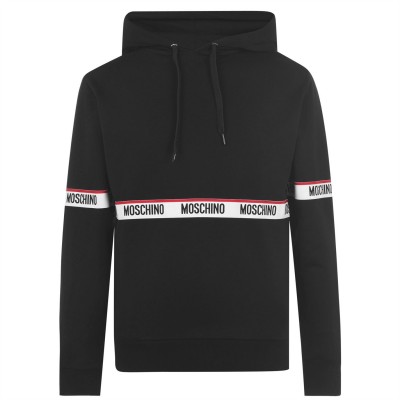moschino,essential,tape,hoodie,black,0555