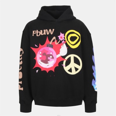суичър,мъжки,ежедневни,облекла,мъжки,горнища,с,качулка,pretty,boy,ugly,world,men's,pbuw,peace,hoodie,black,multi