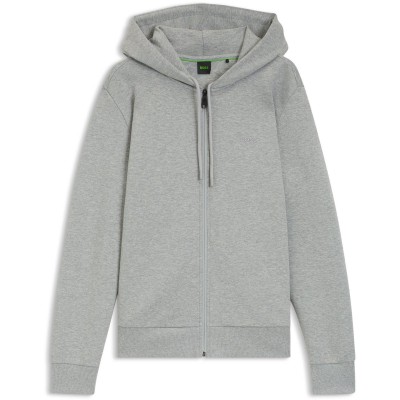 суичър,мъжки,горнища,с,качулка,boss,mens,boss,green,full,zip,hoodie,with,adjustable,drawstring,hood,streamlined,design,silver