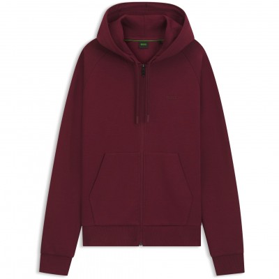 суичър,мъжки,горнища,с,качулка,boss,mens,boss,green,full,zip,hoodie,with,adjustable,drawstring,hood,streamlined,design,burgundy,654