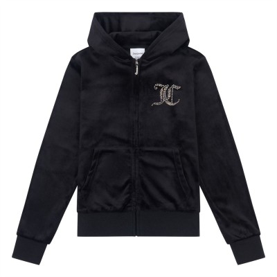 детски,суичър,детски,облекла,juicy,couture,diamante,girls,hoodie,jet,black,102