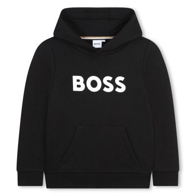 boss,logo,print,hoodie,boys,black,09b