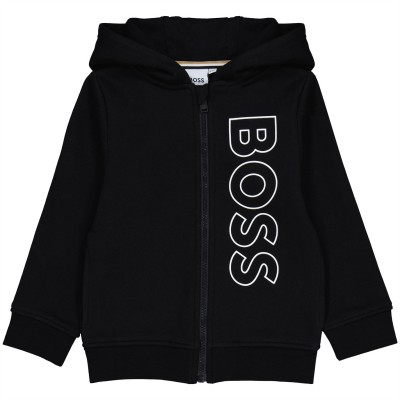 суичър,детски,облекла,boss,boss,large,logo,zip,hoodie,black,09b