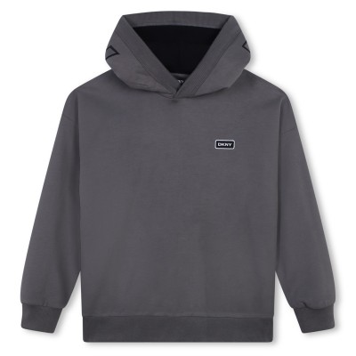 юношески,суичър,детски,облекла,dkny,logo,applique,hoodie,juniors,charcoal,094