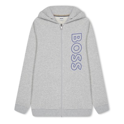 юношески,суичър,детски,облекла,boss,large,logo,zip,hoodie,juniors,grey,a32