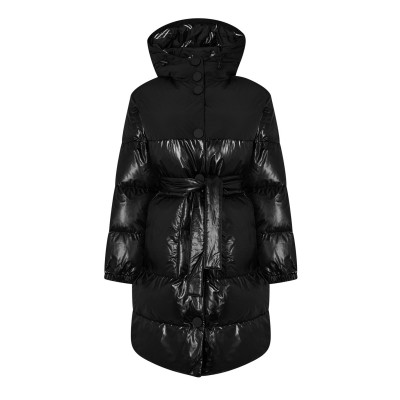яке,дамски,якета,и,палта,armani,exchange,women's,patent,fabric,hooded,long,sleeve,short,puffer,jacket,black