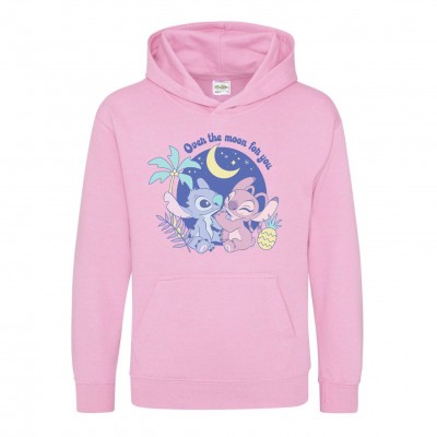 юношески,суичър,детски,горнища,с,качулка,детски,3/4,панталони,awd,disney,printed,junior,valentines,day,hoodie,over,the,moon,for,you