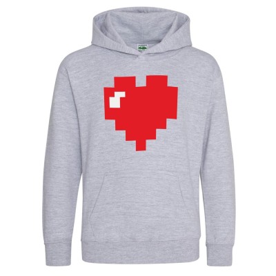 юношески,суичър,детски,горнища,с,качулка,детски,3/4,панталони,awd,juniors,retro,gaming,printed,hoodie,pixel,heart