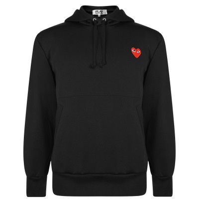 суичър,мъжки,ежедневни,облекла,мъжки,горнища,с,качулка,comme,des,garcons,play,heart,print,pullover,hoodie,black,red