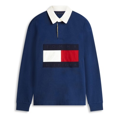 блуза,с,яка,мъжки,тениски,tommy,hilfiger,men,s,rugby,polo,shirt,carbon,navy