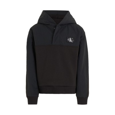 промоция,на,зимни,облекла,calvin,klein,jeans,mix,media,monochrome,hoodie,ck,black
