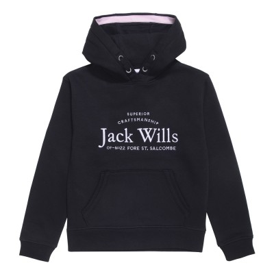 детски,суичър,детски,горнища,с,качулка,детски,облекла,jack,wills,kids,girls,logo,script,hoodie,black