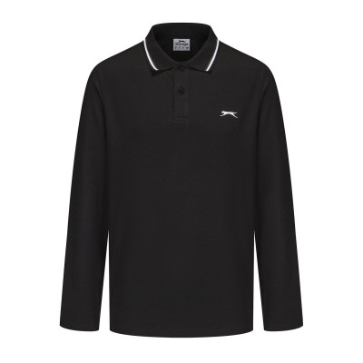 slazenger,l,s,tipped,polo,sn53,black