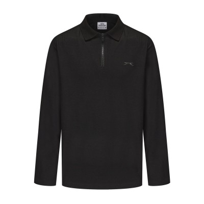 slazenger,quarter,zp,l,s,polo,sn53,black