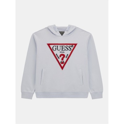 юношески,суичър,детски,облекла,guess,triangle,logo,hoodie,juniors,blue,g7s1