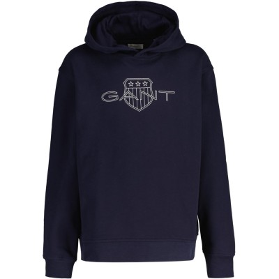 юношески,суичър,детски,облекла,gant,contrast,shield,logo,hoodie,juniors,evening,blu,433