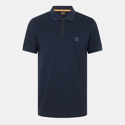 облекла,на,разпродажба,мъжки,тениски,boss,men's,quarter,zip,fastening,polo,dark,blue