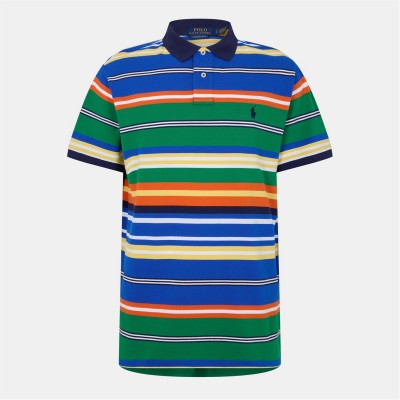 блуза,с,яка,облекла,на,разпродажба,мъжки,тениски,polo,ralph,lauren,men's,multi,stripe,short,sleeve,polo,shirt,cruise,green