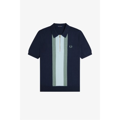 блуза,с,яка,облекла,на,разпродажба,мъжки,тениски,fred,perry,men's,vertical,stripe,zipped,short,sleeve,polo,shirt,dk,airforce,738