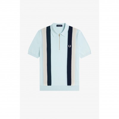 блуза,с,яка,мъжки,тениски,fred,perry,men,s,vertical,stripe,zipped,short,sleeve,polo,shirt,light,ice,r30