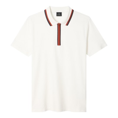 блуза,с,яка,мъжки,тениски,ps,paul,smith,men,s,zipped,short,sleeve,polo,shirt,white,02a